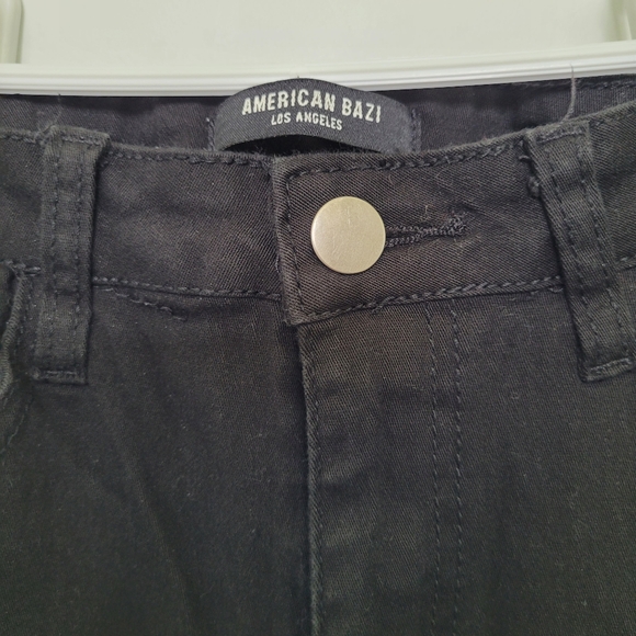 Hot Topic High Waisted Flare Gothic Bell Bottom Fringe Black Jeans Size Medium - Picture 2 of 9